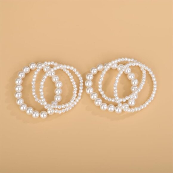 6 Pack Pearls Bracelets for Women Pearls Bracelets Set Boho Jewelry for Hallowee - Picture 7 of 7